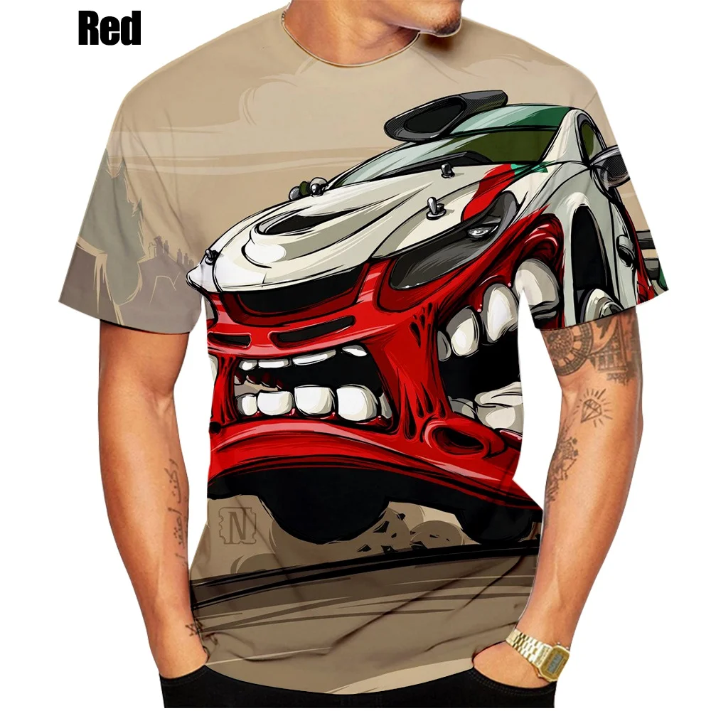 2022 New Men's Fashion Casual Humor Exaggeration Car Art Funny Design 3d Printed T Shirt T-shirt