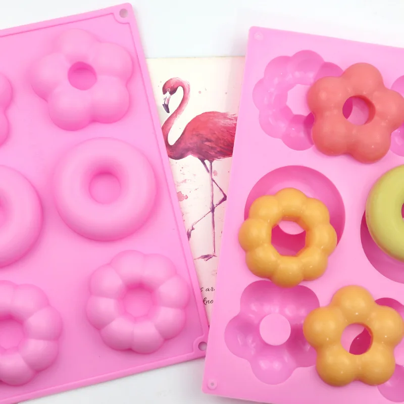 

6 Cavity Flower Silicone Donuts Cake Mold DIY Jelly Biscuit Candy Pastry Chocolate Molds Fondant Cake Decorating Tools