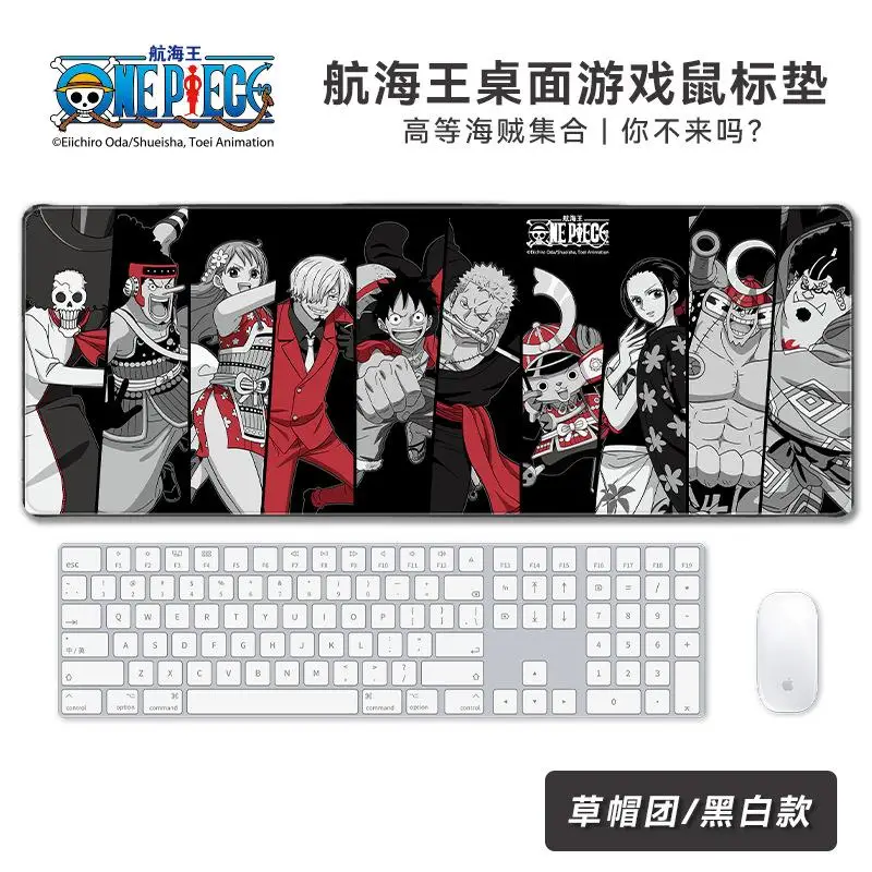 

Anime Peripheral One Piece Mouse Pad Extra Large Computer Keyboard Male Straw Hat Crew Desk Mat Game Esports Office