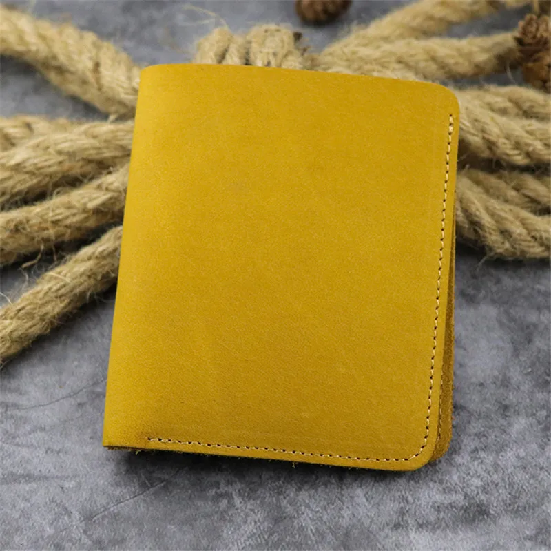 PNDME Vintage Genuine Leather  Business Small Wallet Fashion Crazy Horse Leather Top Layer Cowhide Multi-Card Wallet