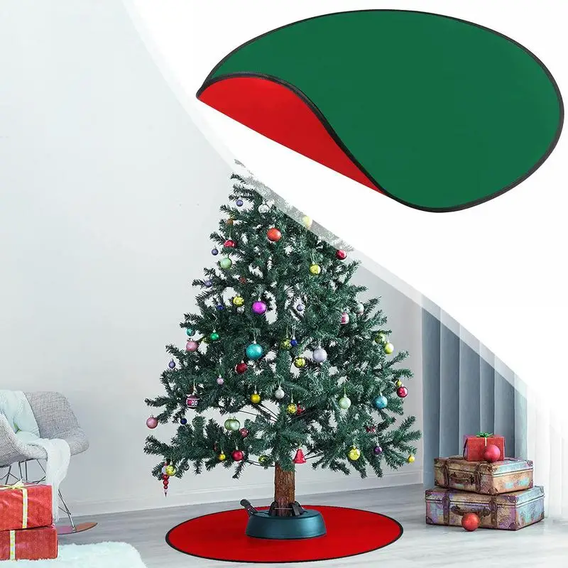 Двусторонний коврик для рождественской елки водонепроницаемый круглый защитный