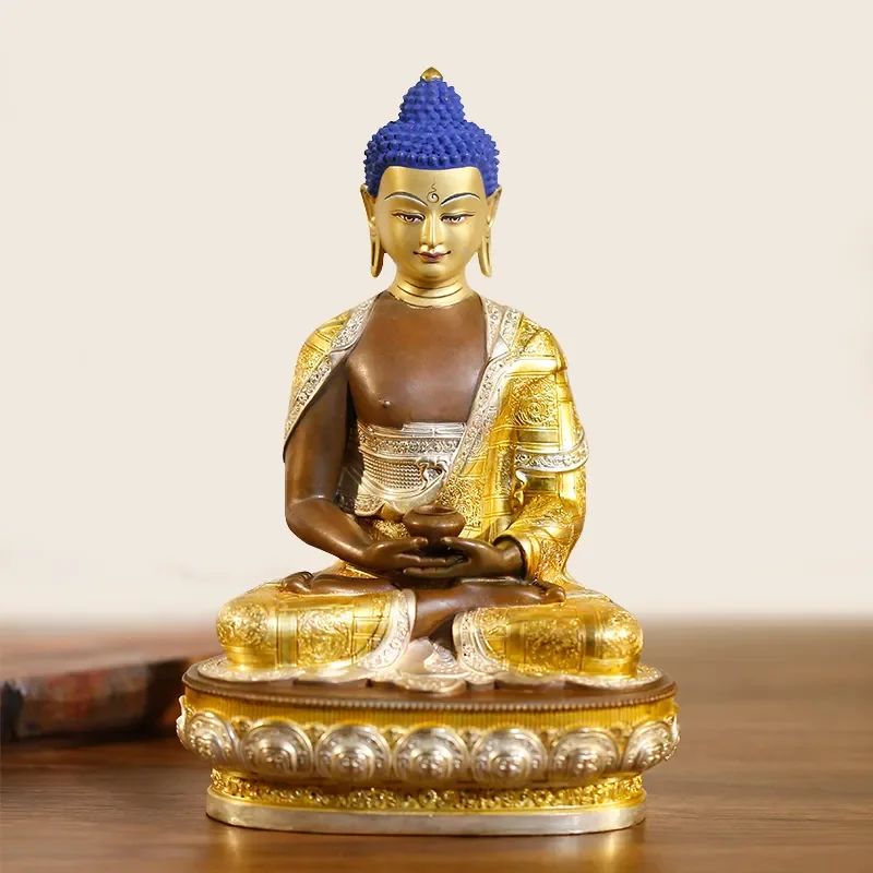 

GOOD quality Gilding Buddha statue Asia Nepal Tibet temple bless safe healty good luck Amitabha buddha God bronze copper statue