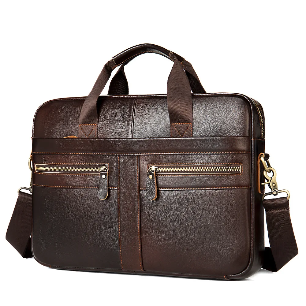 Men's Briefcase Leather Men's Bag Official Bag 14 