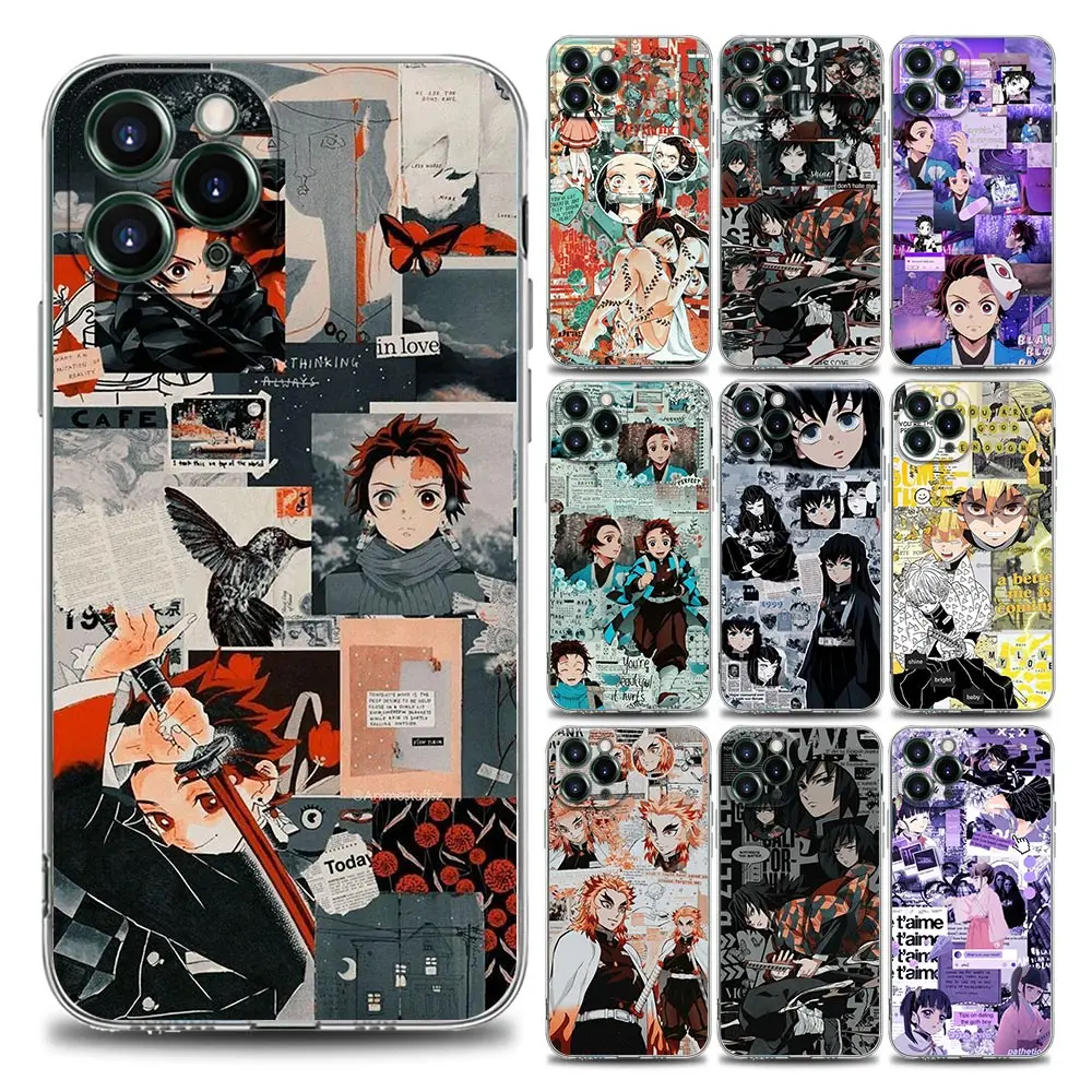 

Kimetsu No Yaiba Demon Slayer Clear Phone Case for iPhone 11 12 13 Pro Max 7 8 SE XR XS Max 5 5s 6 6s Plus Soft Silicon