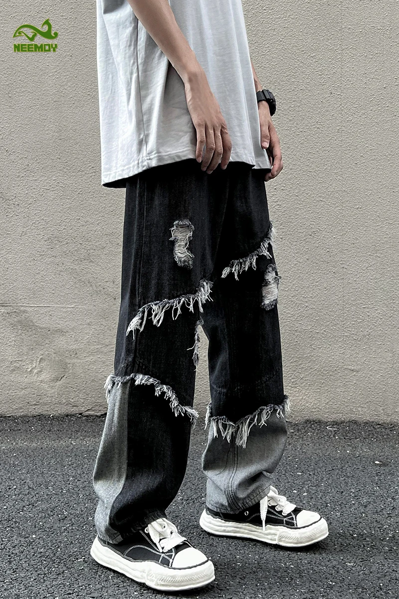 Neemoy 2022 Men Jean Homme Denim Slim Fit Trousers Casual Biker Trousers Streetwear 2022 High Quality Denim Man Clothing