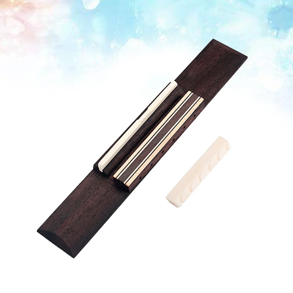 

Replacement Guitar Bridge Cattle Bone Guitar Saddle Nut Rosewood Bridge Guitar Accessories for Classic Folk Acoustic Guitar