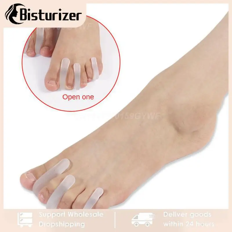 

1~10PCS Silicone Small Toe Corrector Transparent Reusable Toe Varus Corrector Improve Flexibility A-shaped Toe Splitter