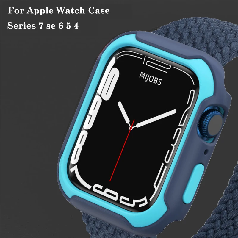 

TPU+PC Protector Cover for Apple Watch Case 41mm 45mm 40mm 44mm Bumper Frame Iwatch Series 7 Se 6 5 4 Accessory Shell Replace