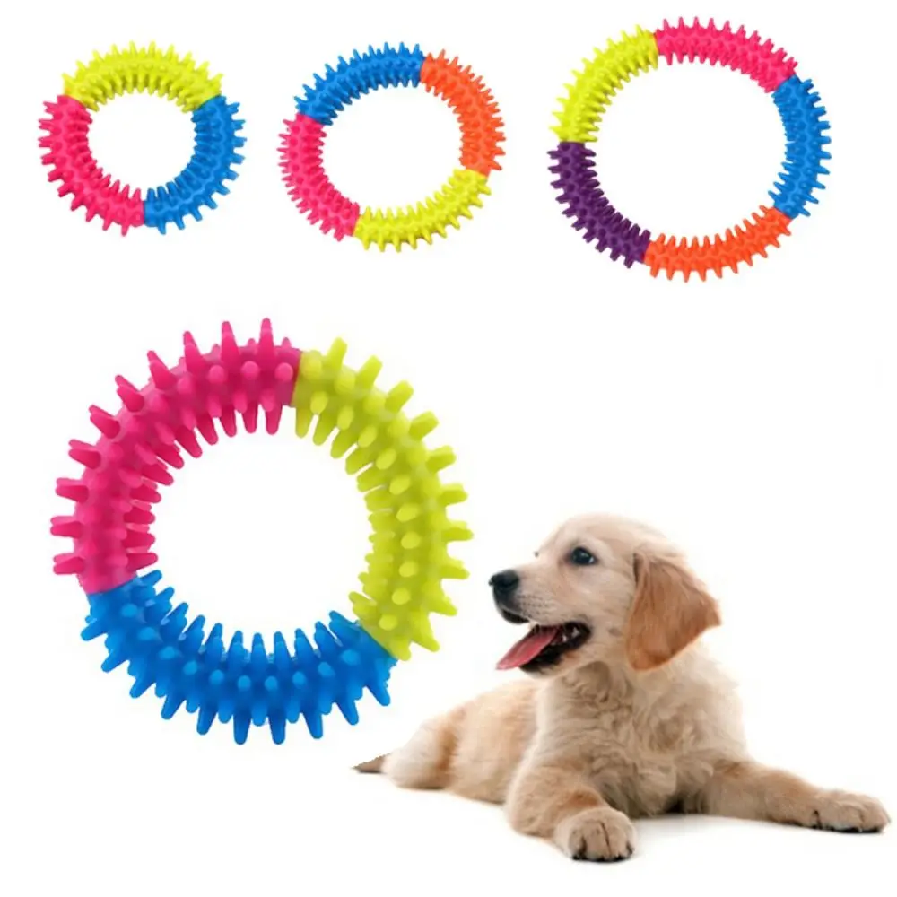 

Многоцветные нетоксичные круглые резиновые игрушки для домашних питомцев, собак, щенков, зубов, жевательное кольцо для здорового жевания, игрушки для собак, кошек, щенков