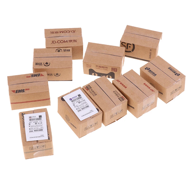 

1 шт. миниатюрная картонная Экспресс-коробка, миниатюрная упаковочная коробка для кукольного домика, мебель для ролевых игр, аксессуары для ...