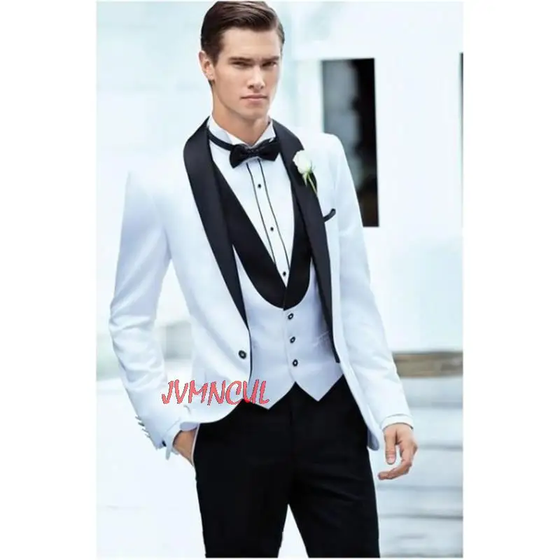 

Light Blue Groom men suit Tuxedo One Button Groomsmen Shawl Lapel Wedding Dinner Suits Man Bridegroom (Jacket+Pants+Vest)