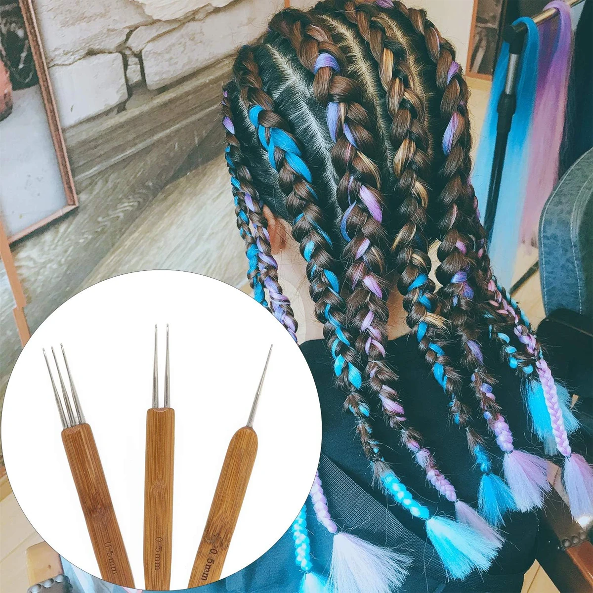 3 шт. вязальные крючки для дредов 0 5 мм 75