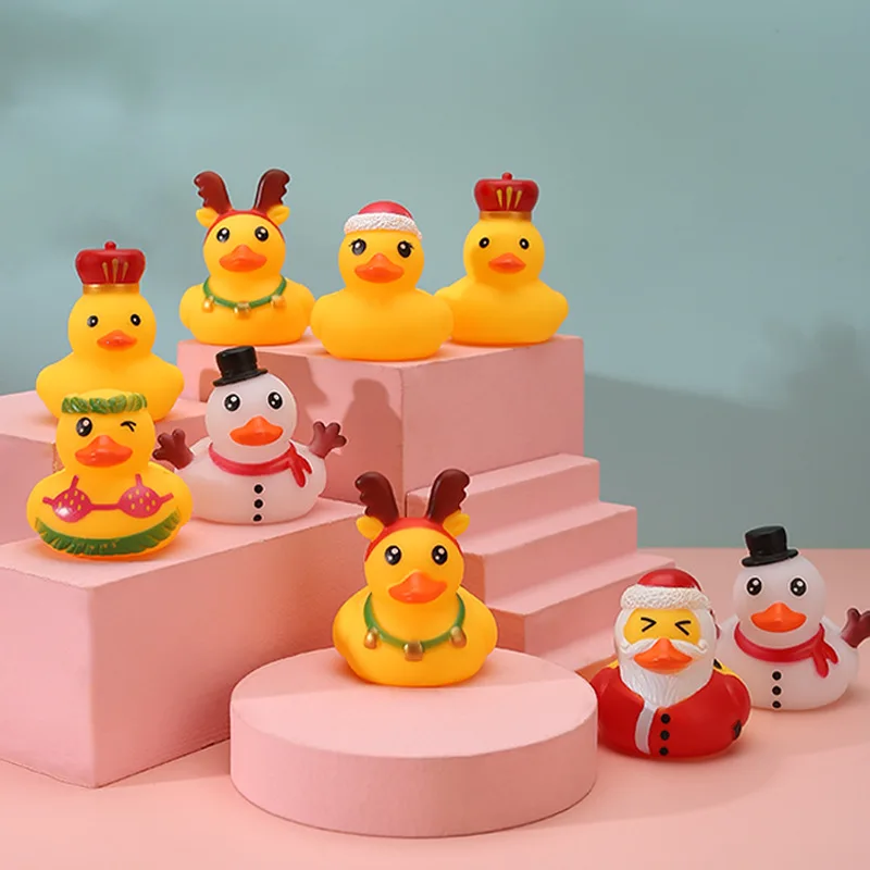  Christmas 5CM little yellow duck children's water toys knead called many styles creative lovely modeling 