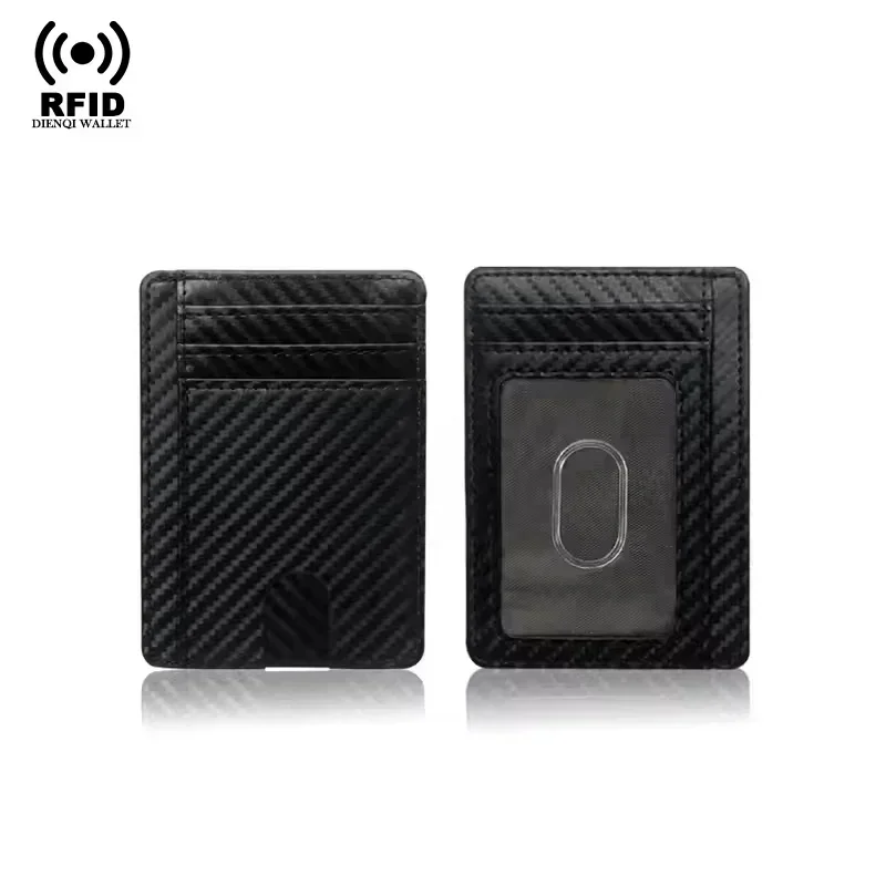 Мужской Ультратонкий Кошелек Из Углеродного Волокна RFID-блокировка Держатель Для