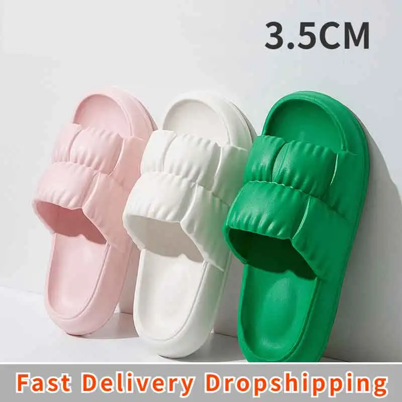 

Eva Soft Sole Cloud Slippers Women Thick Platform Summer Beach Slide Sandals Leisure Men Ladies Indoor Bathroom Anti-Slip Shoes