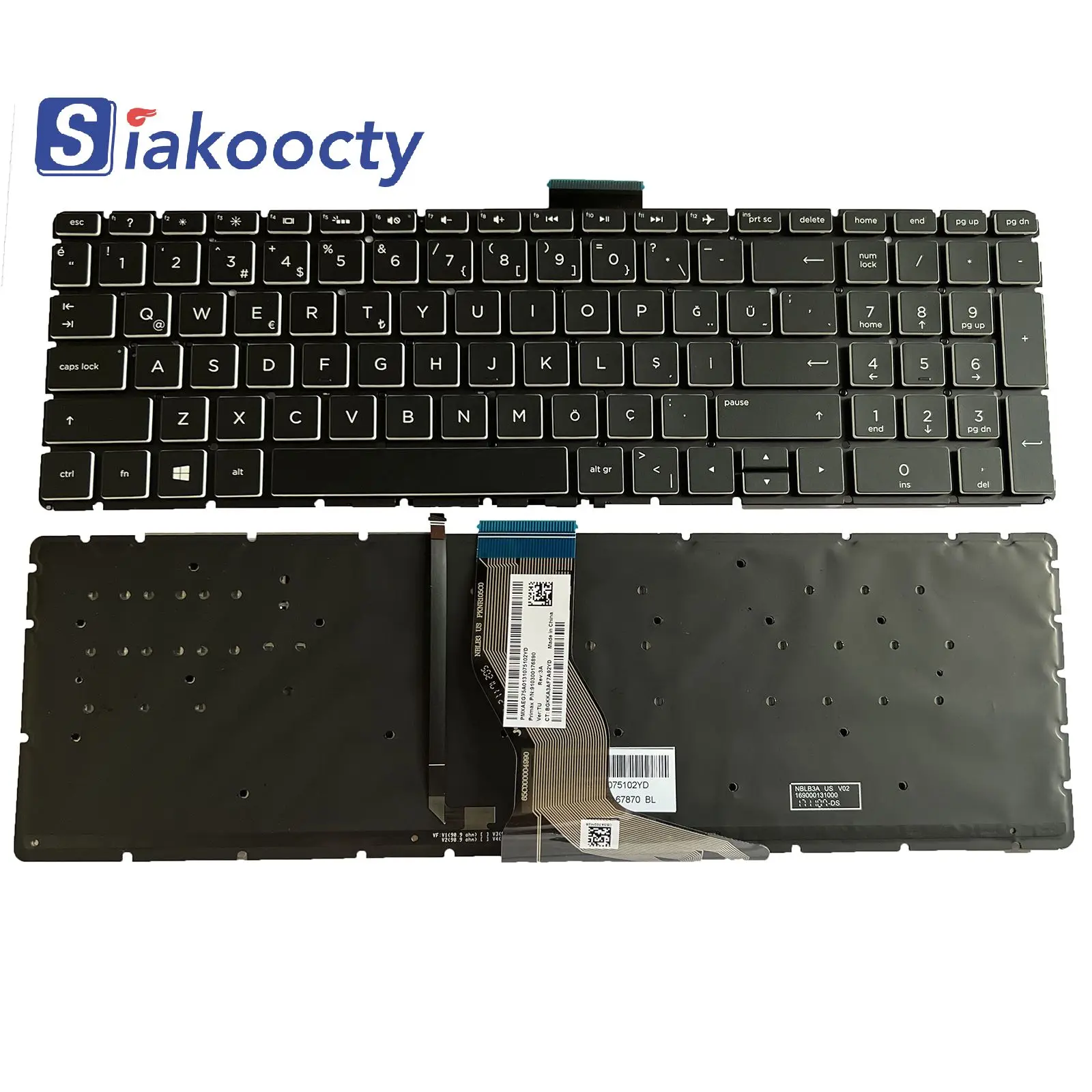 Новая клавиатура с черной подсветкой для HP 15-cc000 15-cd000 15-ck000 envy 15-bp000 15-bs, Турция