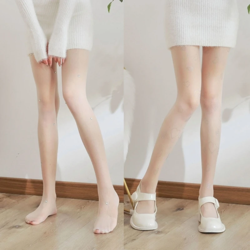 

Женские сексуальные прозрачные летние чулки, японские милые колготки со стразами, колготки P8DB