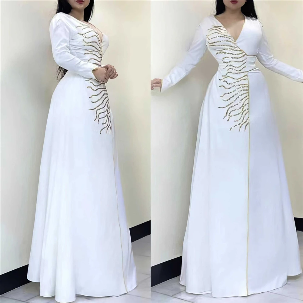 MD Muslim Kaftan Abaya Dress Kimono Women Dubai Party Gown Turkish African Maxi Robe Lady Islamic Clothing Jelaba Femme Musulman
