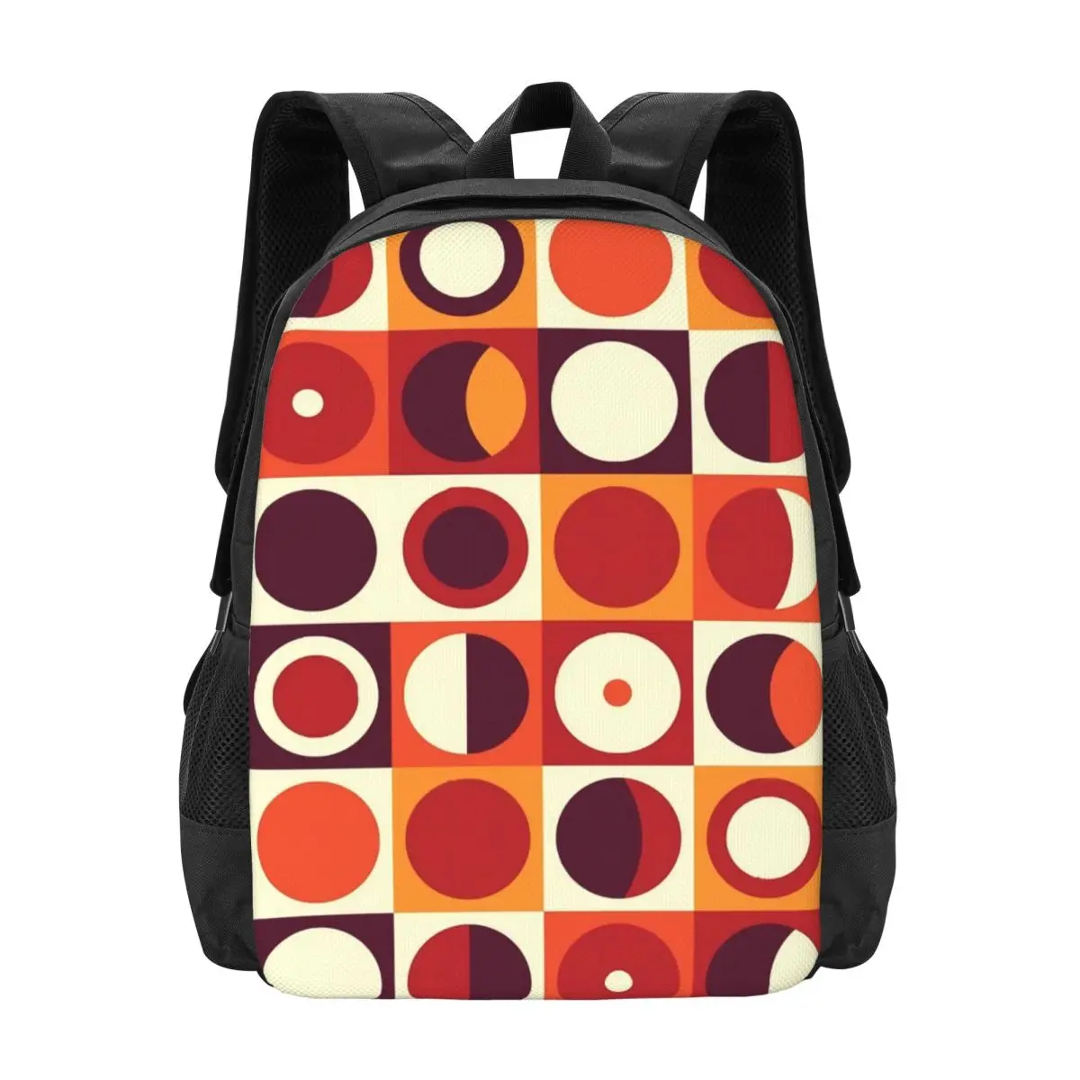 

Retro Mod Print Backpack Teen Neon Geometric Breathable Backpacks Polyester Cool School Bags Outdoor High Quality Rucksack