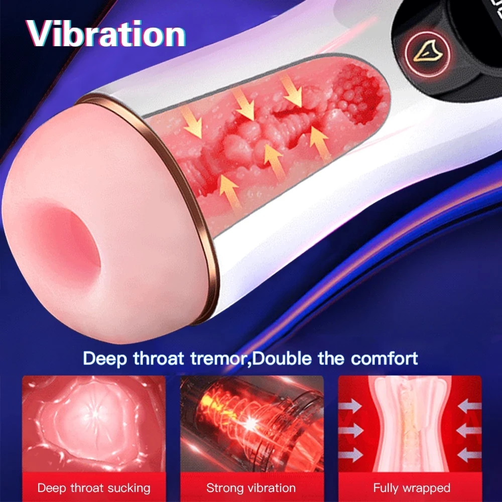 

Automatic Male Masturbation Cup Sucking Vibrating Rotation Blowjob Vagina Pussy Penis Training Screen Display Men Sex Toys