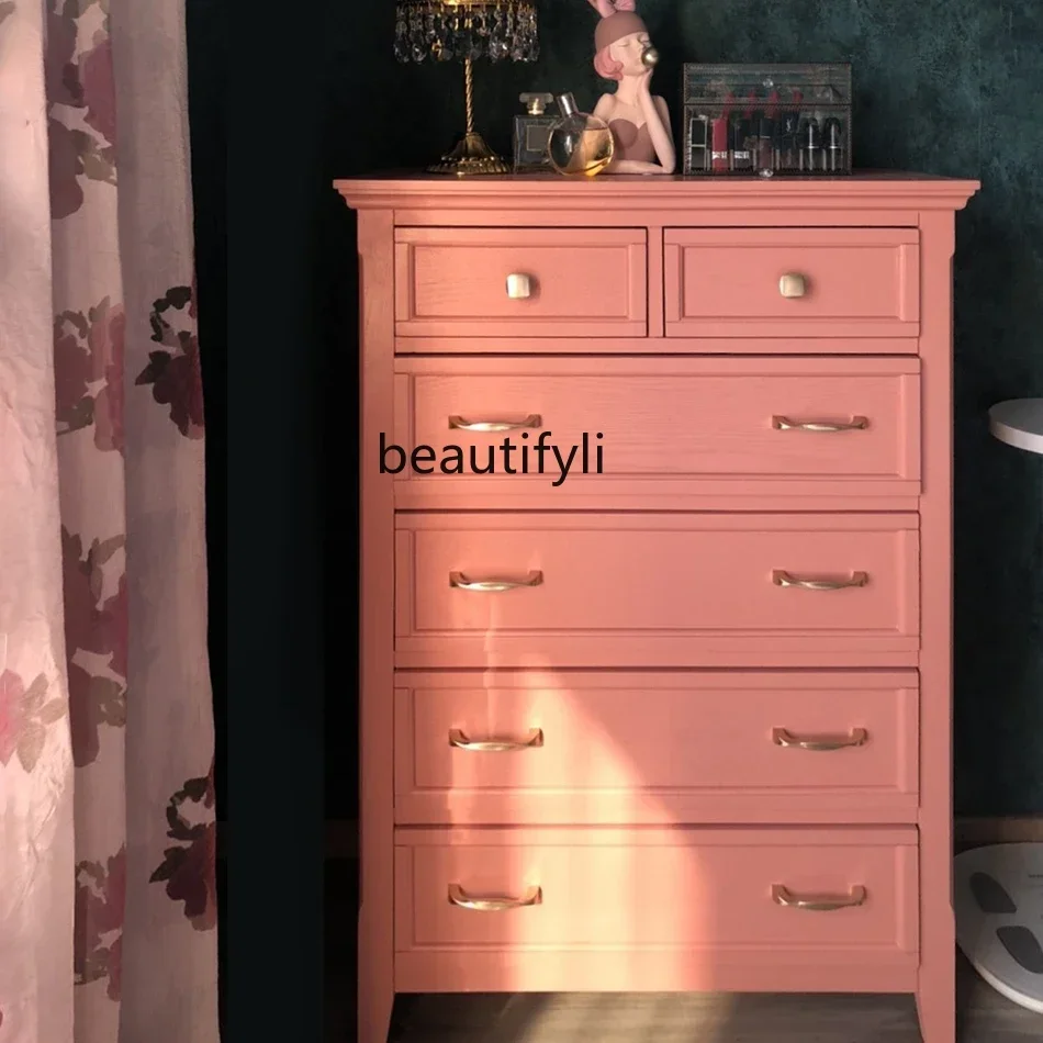 Дизайнерский шкаф с шестью комодами простой шкафчик встроенный из массива