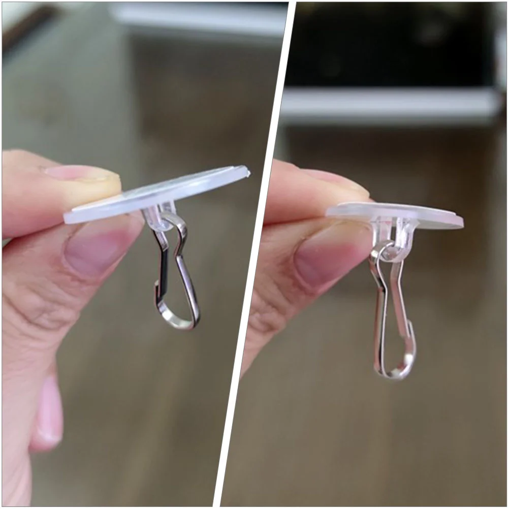 

20pcs Ceiling Hooks Self Adhesive Clear Hooks Adhesive Ceiling Hooks Heavy Duty Hanging Buckle Hooks Suction cup