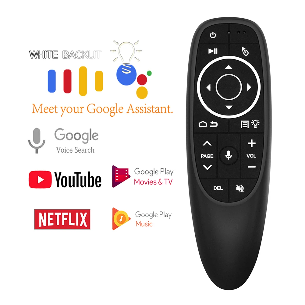 

G10S PRO Wireless Voice Control Air Mouse w/Gyro Sensing 17 keys 2.4G Wireless Connection Smart Backlit Remote Control For TV