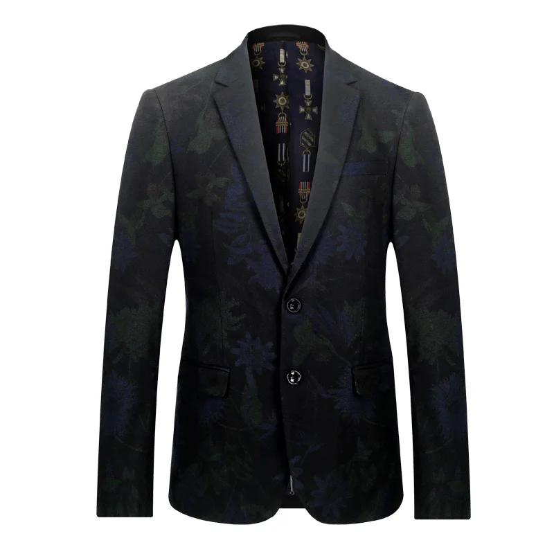 

men's suit jacket wedding blazer linen high quality print flower seper large extra big person plus size M -4XL 5XL 6XL 7XL 8XL