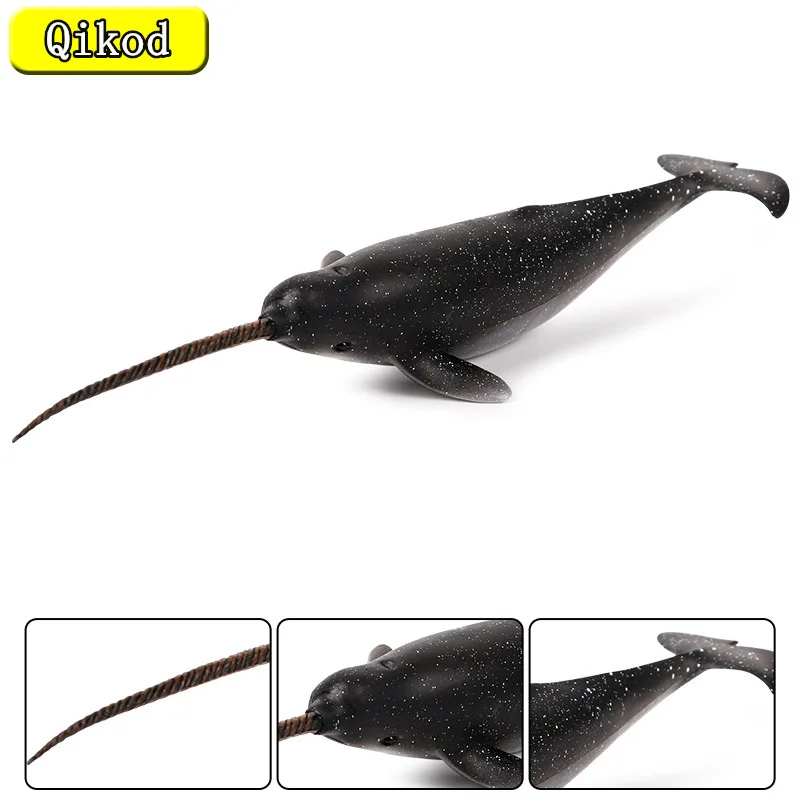 

Simulated Marine Life Narwhal Simulation Animal Model Toy Doll Unicorn Whale Model Solid Children's Cognitive Toy Ornaments