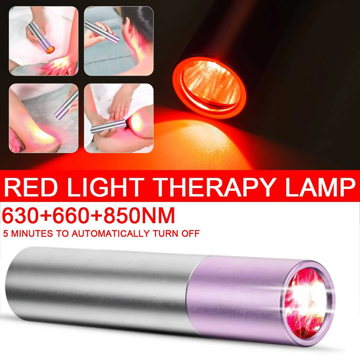 

Portable Led Near Infrared Infra 850nm Handheld Medical Lamp 660nm LED Red Light Therapy torch Therapy Lamp USB Direct Charging