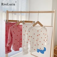 rinilucia cartoon pajamas suits childrens baby girls spring autumn sleepwear home clothes cotton autumn long pants kids pijamas