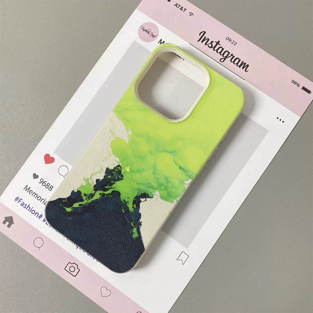 Фото Чехол для iPhone 11 12 13 14 15 16 17 Pro Max Plus Air с дизайном «Зеленое извержение вулкана», мягкий чехол из поликарбоната №4