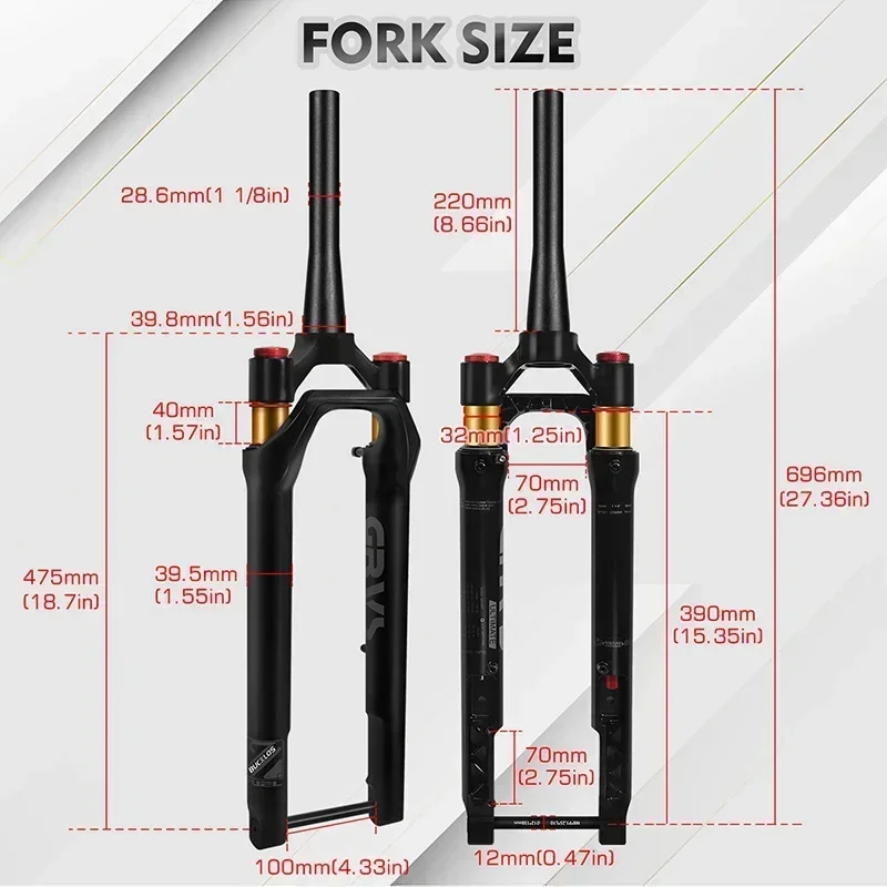 Велосипедная подвесная вилка BUCKLOS