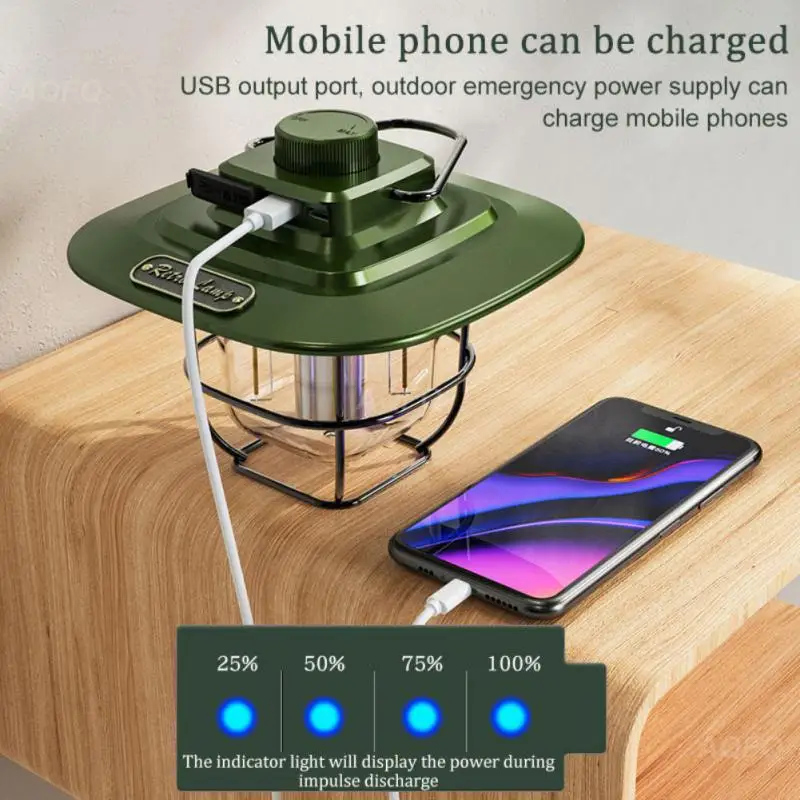 

Retro Camping Light USB Rechargeable LED Tent Lamp Multi-function Horse Lamp Strong Portable Light Camping Lighting Accessories
