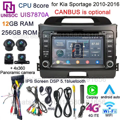 Автомобильная стереосистема Android Carplay Android Auto GPS Navi для KIA Sportage 3 2010 2011 2012 2013 2014 2015 2016 OEM оригинальный стиль