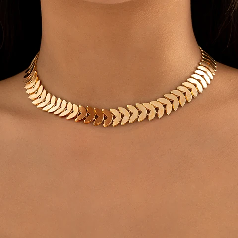 Модные золотые ожерелья в форме лепестков, женское Ювелирное Украшение, ожерелье до ключиц, подарки