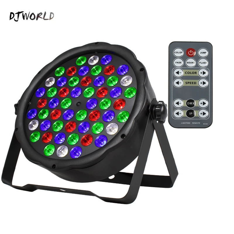 

LED Flat Par Light 54x3W RGBW Wireless Remote Control Stage Lighting Wedding DMX Controller DJ Equipment Disco Light Party