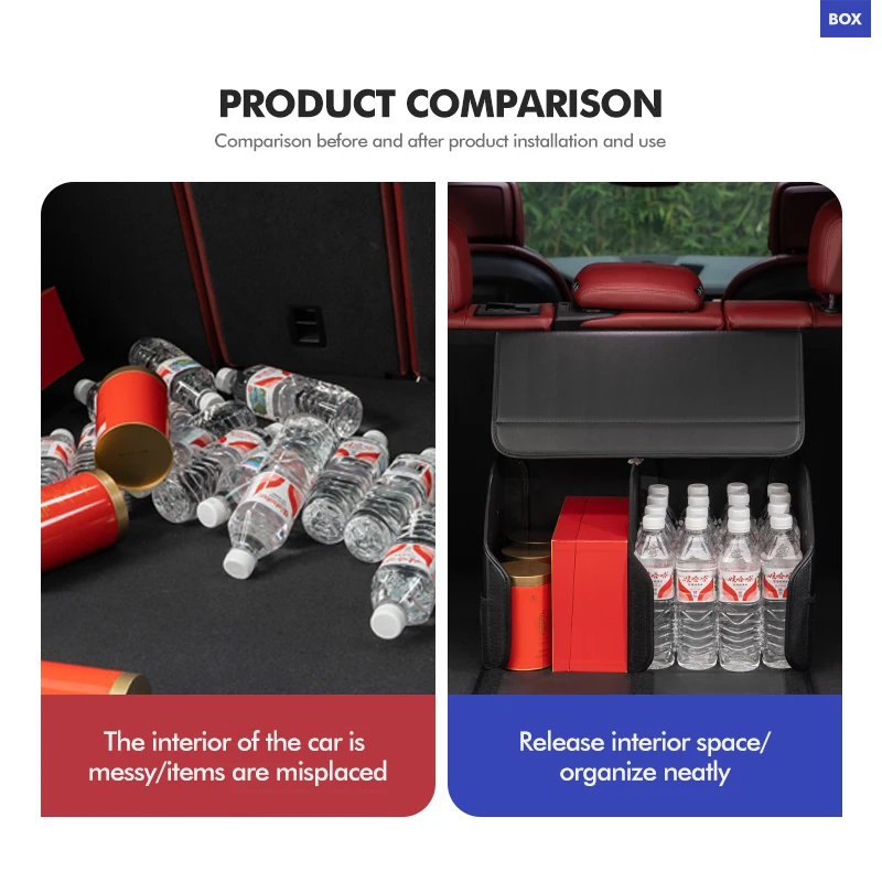 Кожаный ящик для хранения в багажнике автомобиля складной многофункциональный