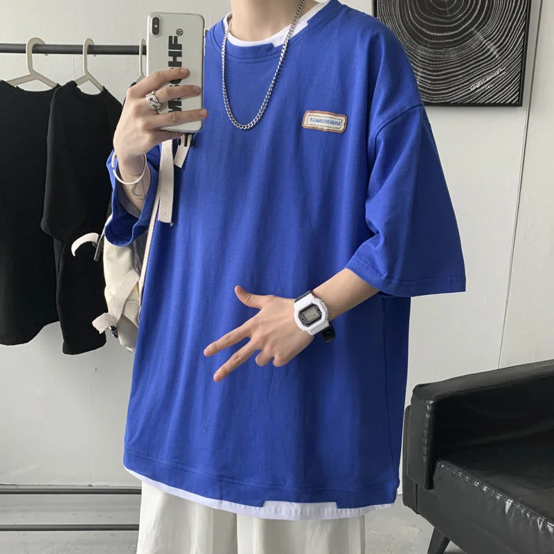 

Мужская футболка с коротким рукавом, круглым вырезом, в семи цветах