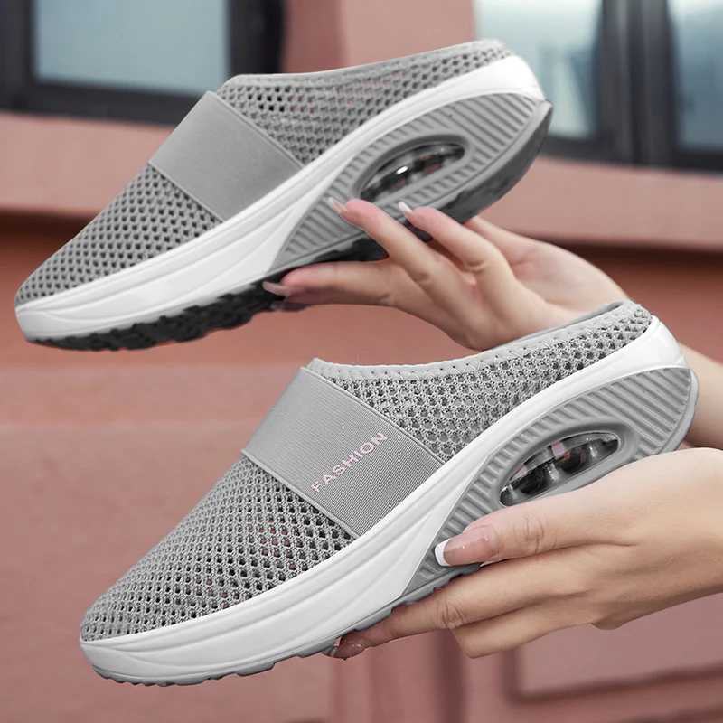 

Women Outdoor Walking Half Slippers Cushioning Wedges Sneakers Anti-slip Platform Dancing Summer Lady Tenis Comfortable Shoes 43