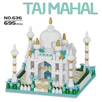 695pcs mini taj mahal world great city architecture building blocks diamond particle bricks construction montessori toys for kid