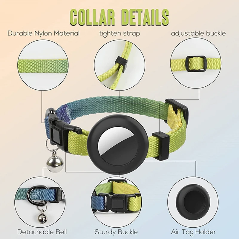 Ошейник Airtag С Радужным Градиентом Для Домашних Животных — Локатор Слежения За