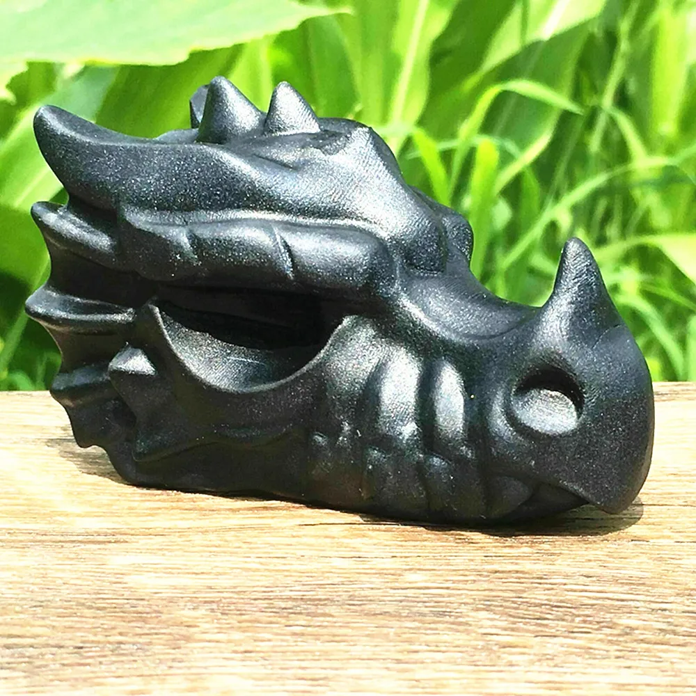 

Natural energy obsidian carved Reiki faucet bone scrub furniture living room study decor and gift healing