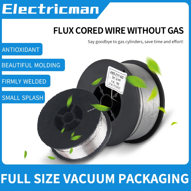 E71T-GS No Gas Gasless 0.8mm 1.0mm MIG Welding Wire Flux Cored Self Shield Iron Carbon Steel 1 KG