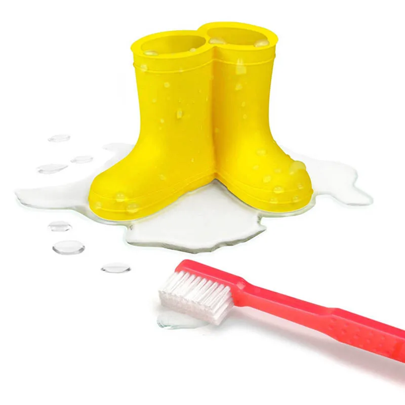 

1Pcs Silicone Stable Shelf Bathroom Supplies for Household Cute Pure Color Rain Shoe Modeling Toothbrush Holder
