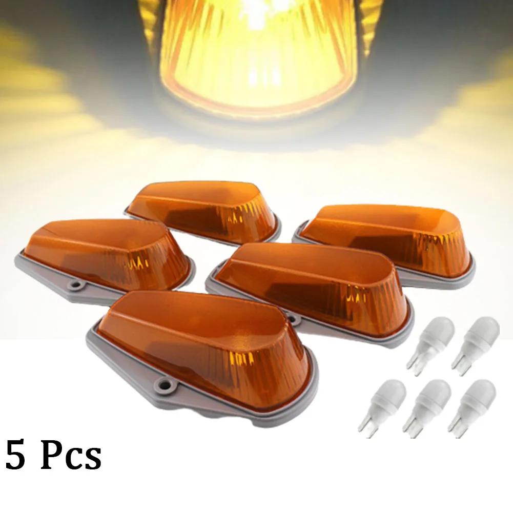 

5pcs LED Cab Roof Top Marker Lights Amber Light Lamp For Truck SUV Off-Road For Ford F150 F250 F350 Dodge