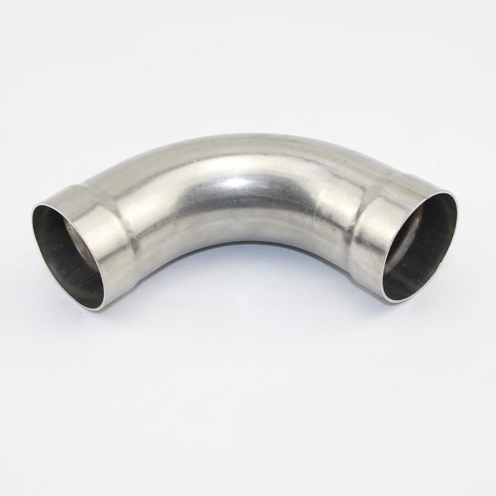 Exhaust pipe muffler 304 stainless steel 90 degree inner diameter 51 mm 63 mm welded elbow, high pressure corrosion resistance