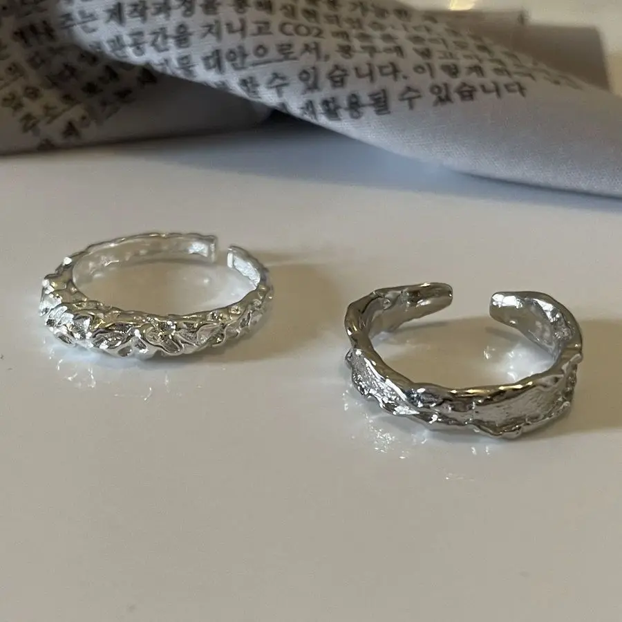

Creative Fashion Rings for Women Silver Ruffle Set Two Pieces Party Vacation Jewelry Anniversary Gift Girl Free Shipping