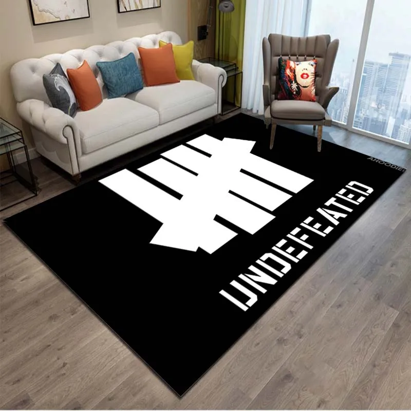 

15 Sizes Undefeated-Logo Pattern Carpet Decorative Luxurious Rug Modern House Living Room Floor Mat Bedroom Carpet Mat Gift