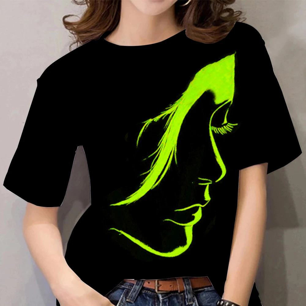 Модная женская футболка с абстрактным портретом 2022 свободные летние базовые